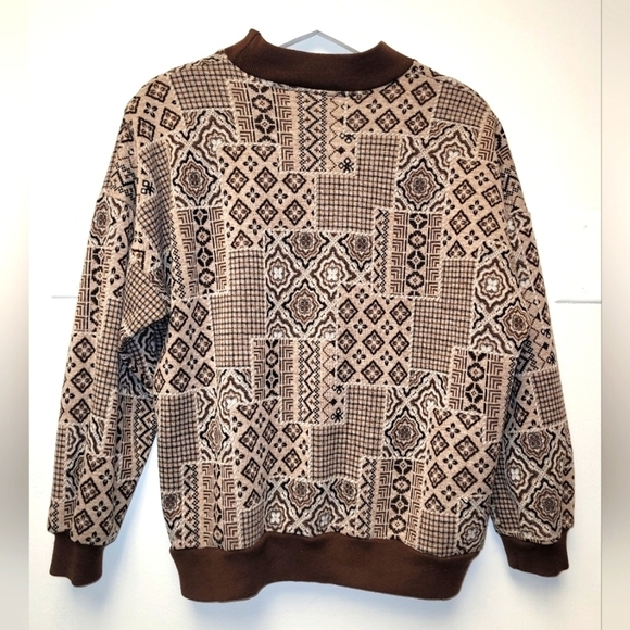 Vintage Unisex Christmas Skeleton Cookie Lover Brown, Tan, White Sweater Size L - Picture 4 of 11